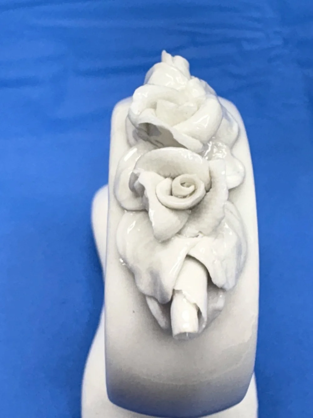 Vintage Wihelm Rittirsch Germany Porcelain Rose Napkin Rings Set of 8